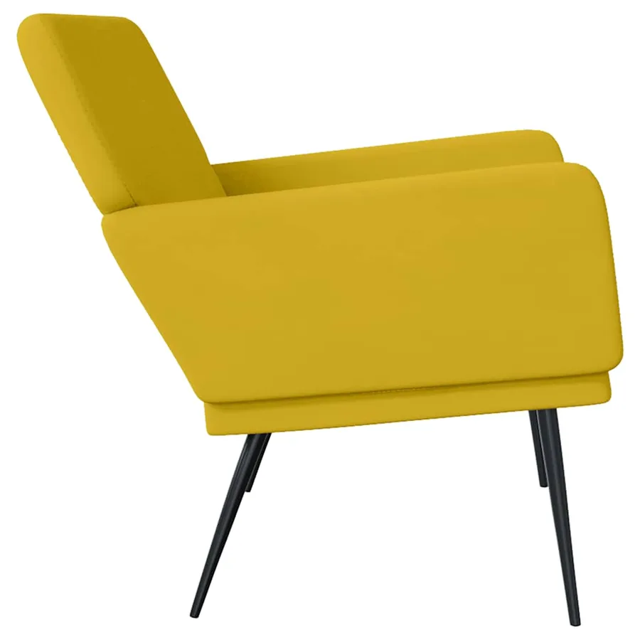 Banc Jaune 108x79x79 cm Velours - 4