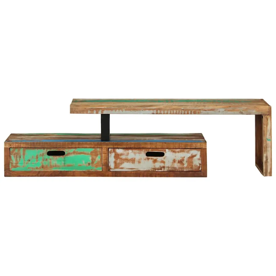 Meuble TV (118-200) x 30 x 40 cm en bois massif recyclé - 2