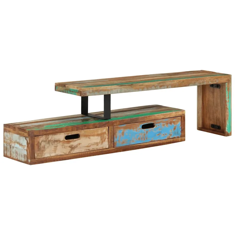 Meuble TV (118-200) x 30 x 40 cm en bois massif recyclé - 5