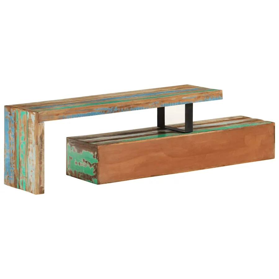 Meuble TV (118-200) x 30 x 40 cm en bois massif recyclé - 8