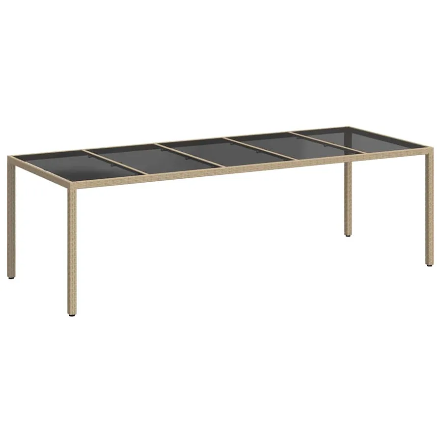 Table de Jardin Beige 250 x 100 x 75 cm polyrotin - 2