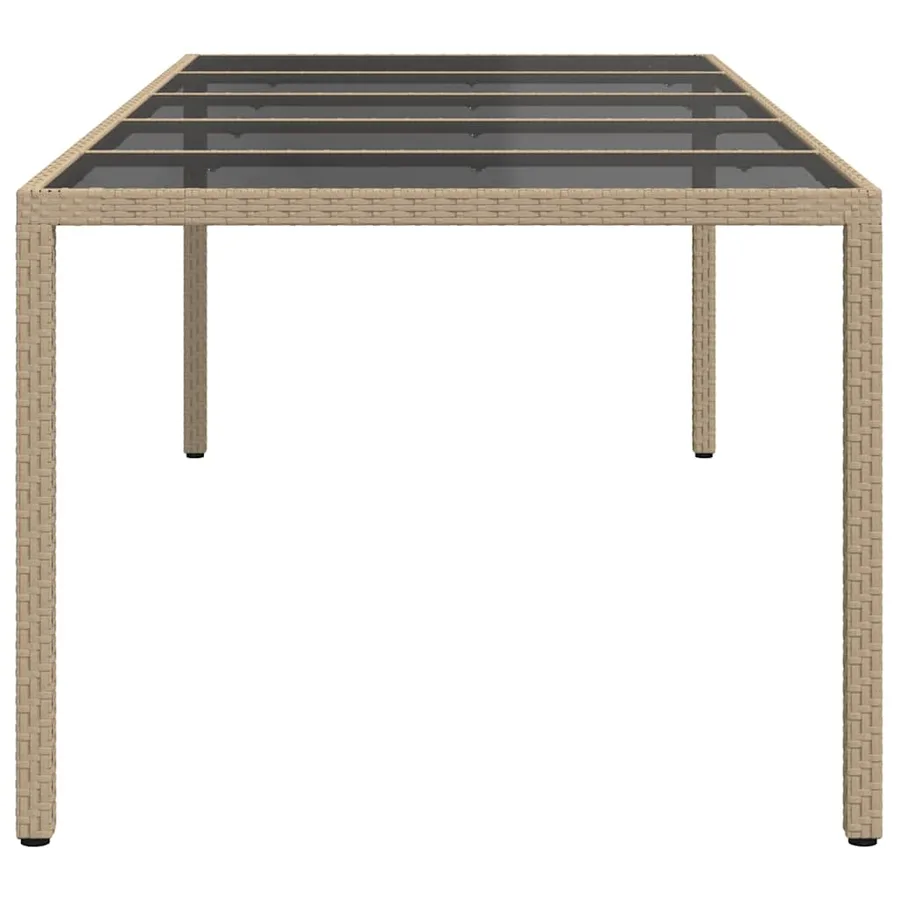 Table de Jardin Beige 250 x 100 x 75 cm polyrotin - 4