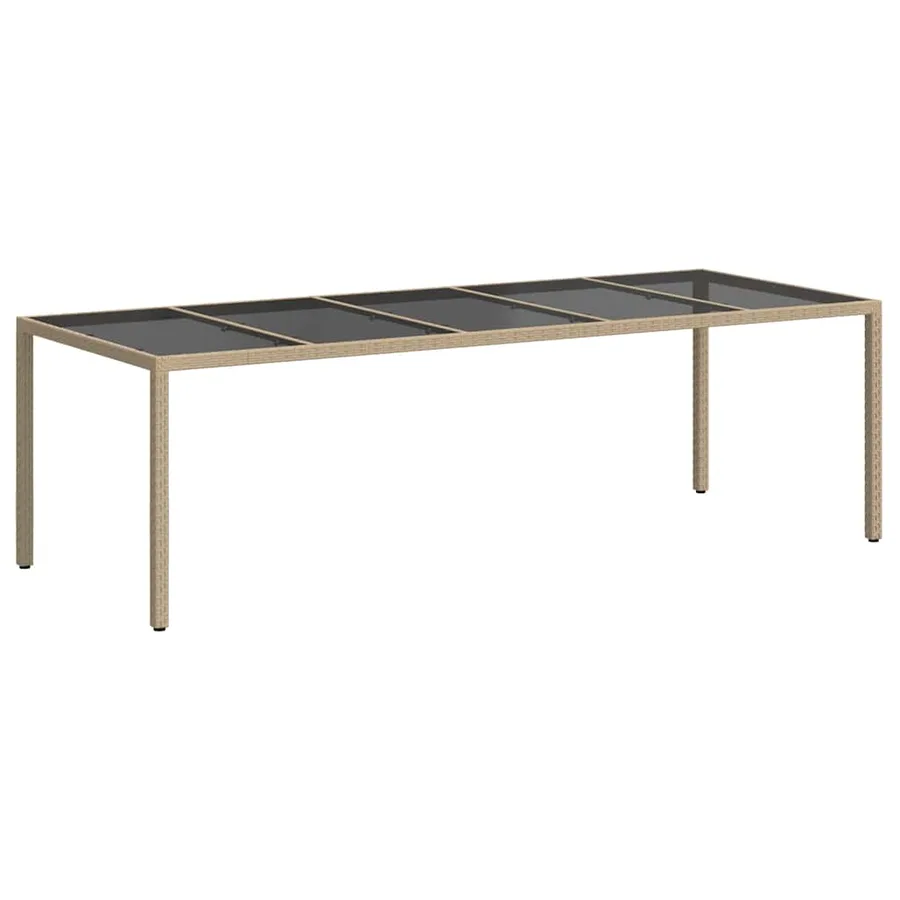 Table de Jardin Beige 250 x 100 x 75 cm polyrotin - 5