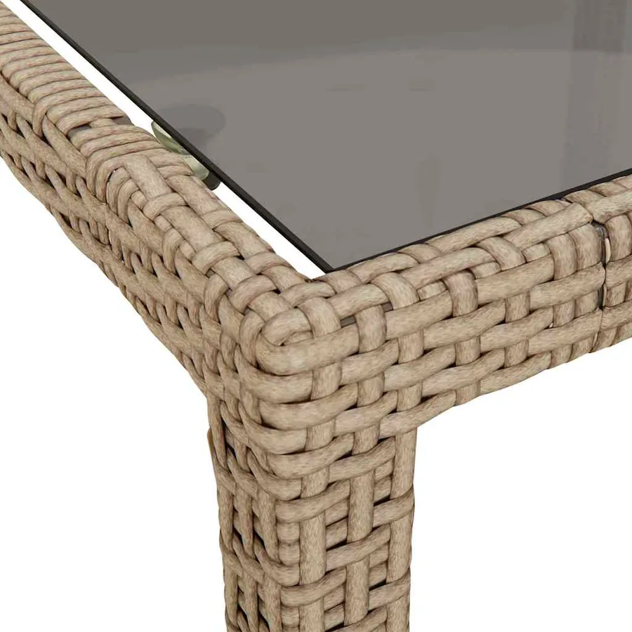 Table de Jardin Beige 250 x 100 x 75 cm polyrotin - 6