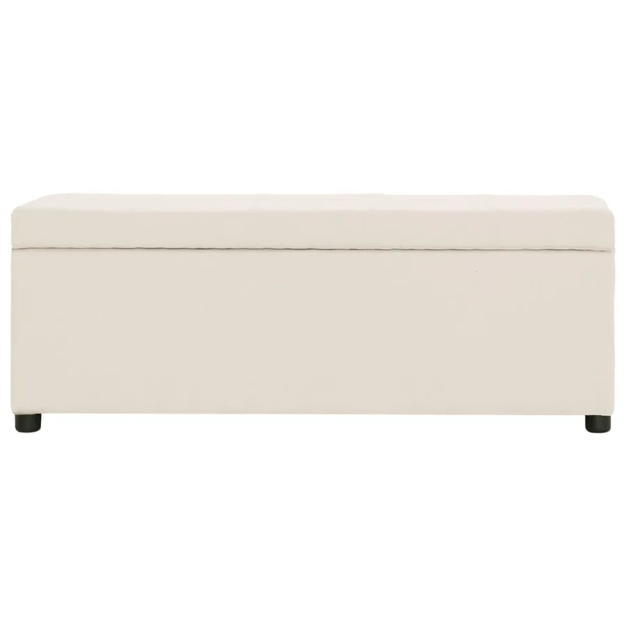Banc avec compartiment de rangement 116 cm Crème Polyester - 2