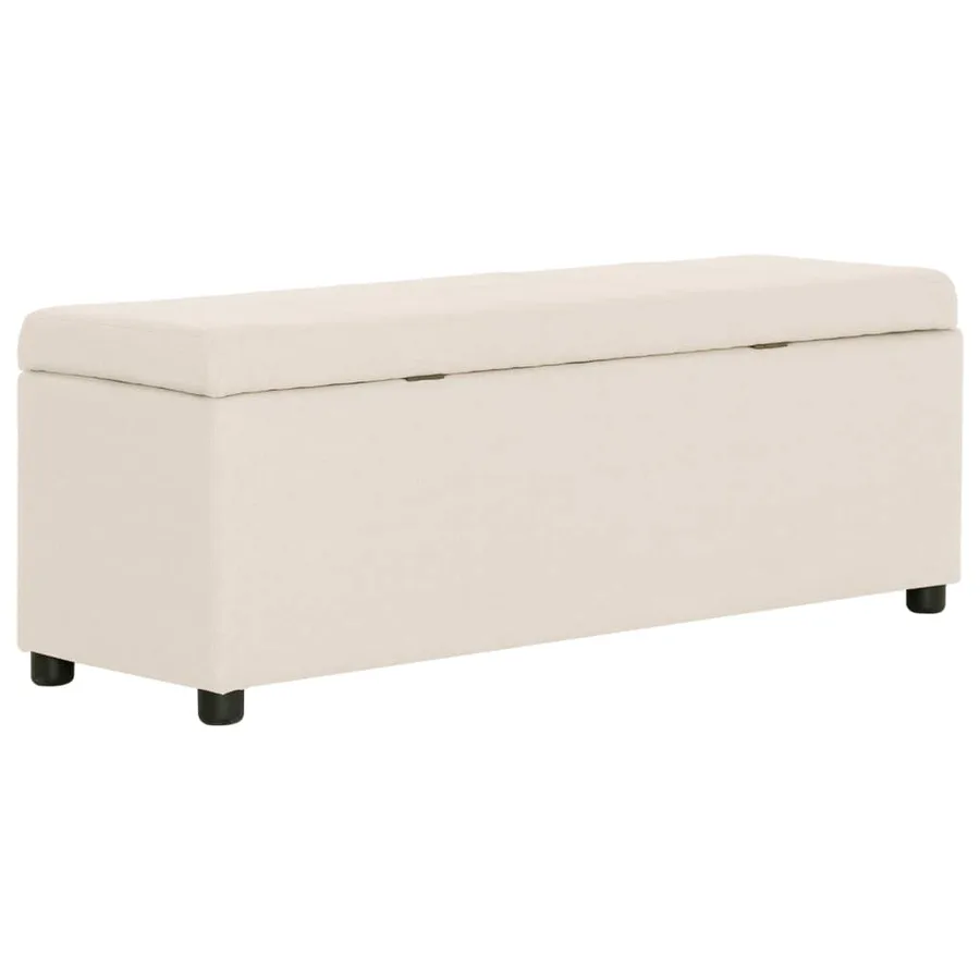 Banc avec compartiment de rangement 116 cm Crème Polyester - 4
