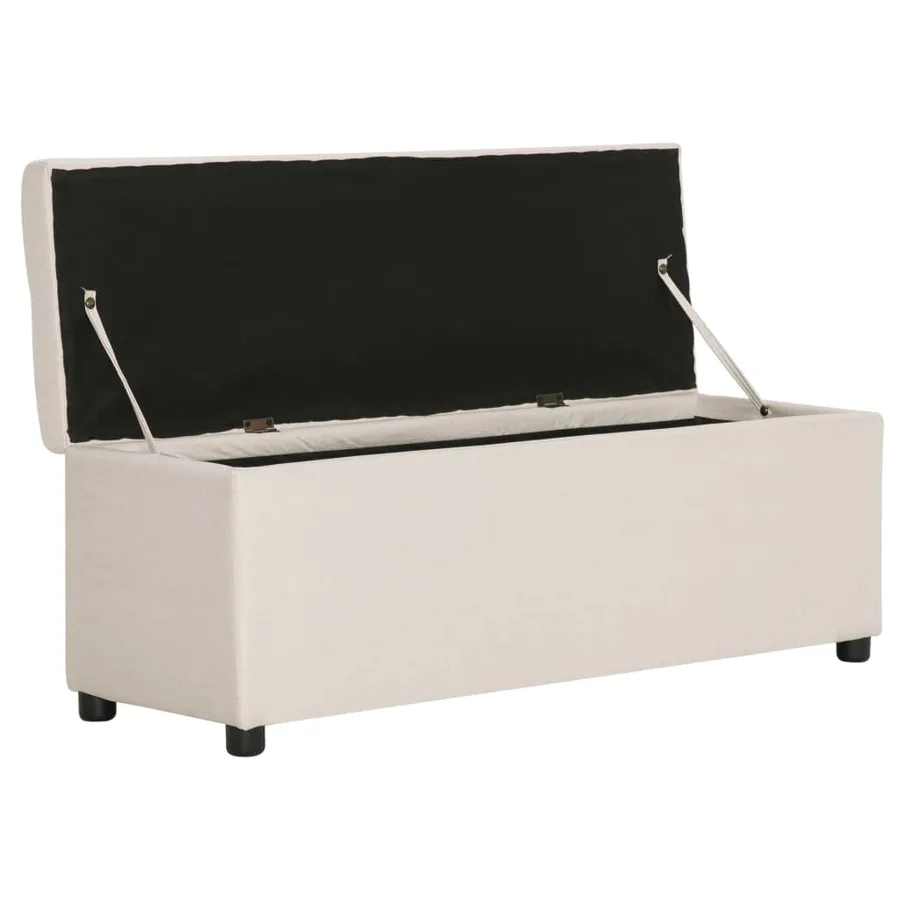 Banc avec compartiment de rangement 116 cm Crème Polyester - 5