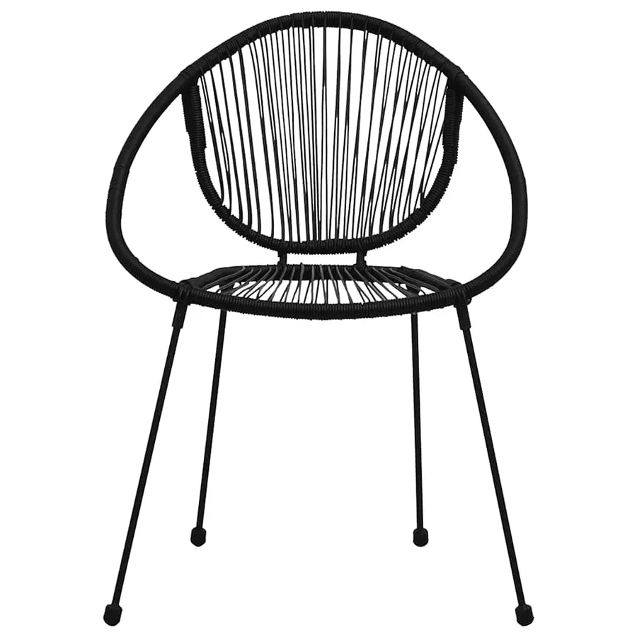 Chaises de jardin lot de 2 PVC Rotin Noir - 3