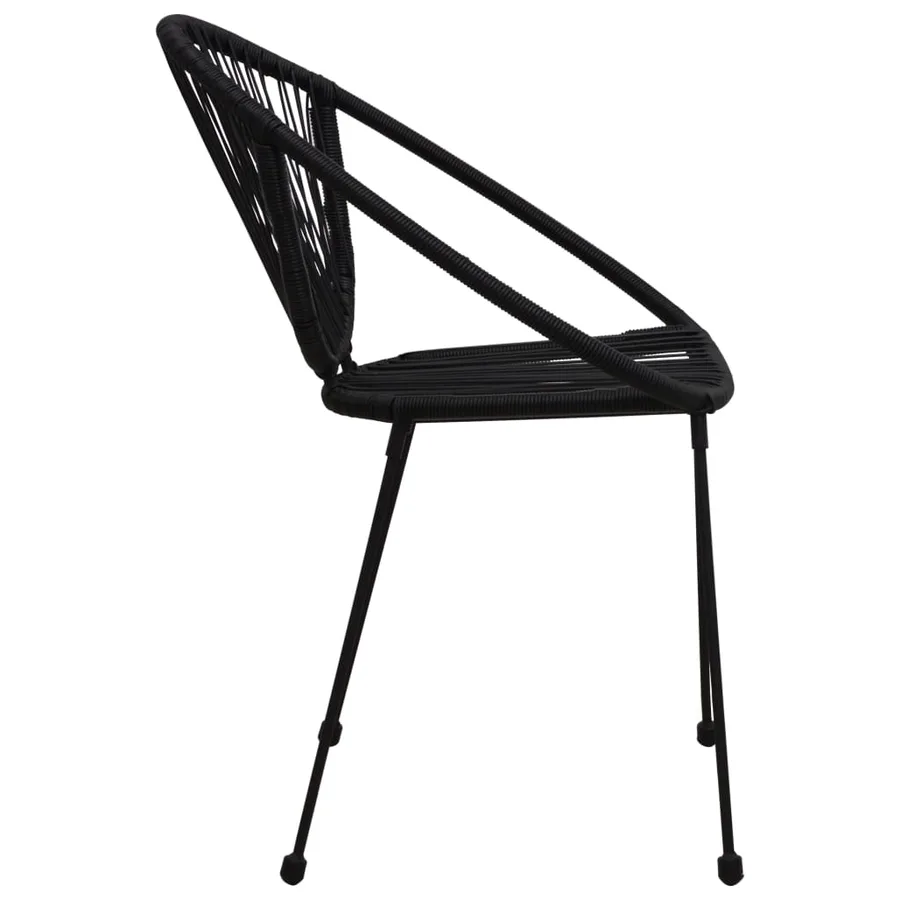 Chaises de jardin lot de 2 PVC Rotin Noir - 4