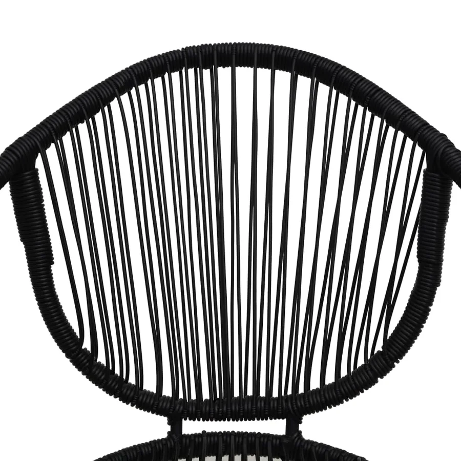 Chaises de jardin lot de 2 PVC Rotin Noir - 5