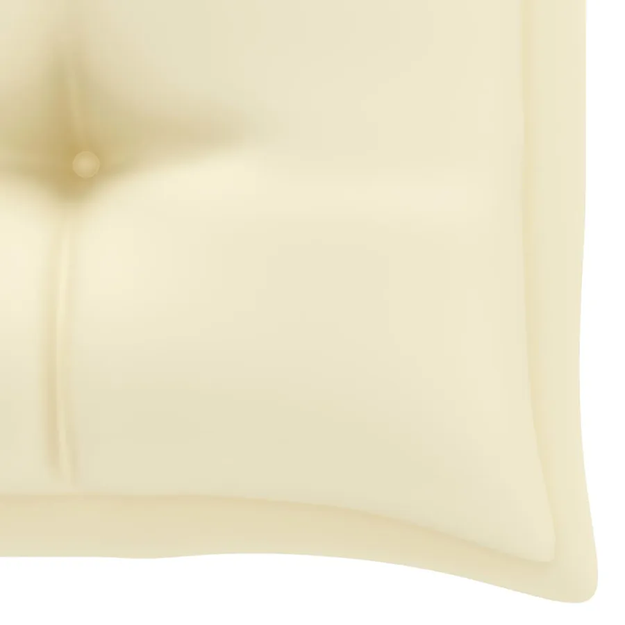 Banc de jardin avec coussin blanc crème 112 cm Bois de teck - 9