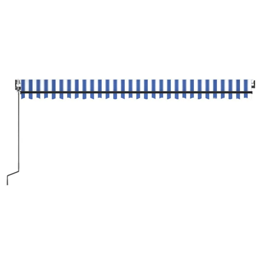 Auvent automatique capteur de vent/LED 500x300 cm Bleu et blanc - 3