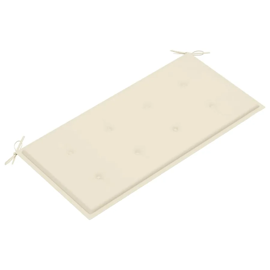 Banc de jardin avec coussin crème 112 cm Bois de teck massif - 5