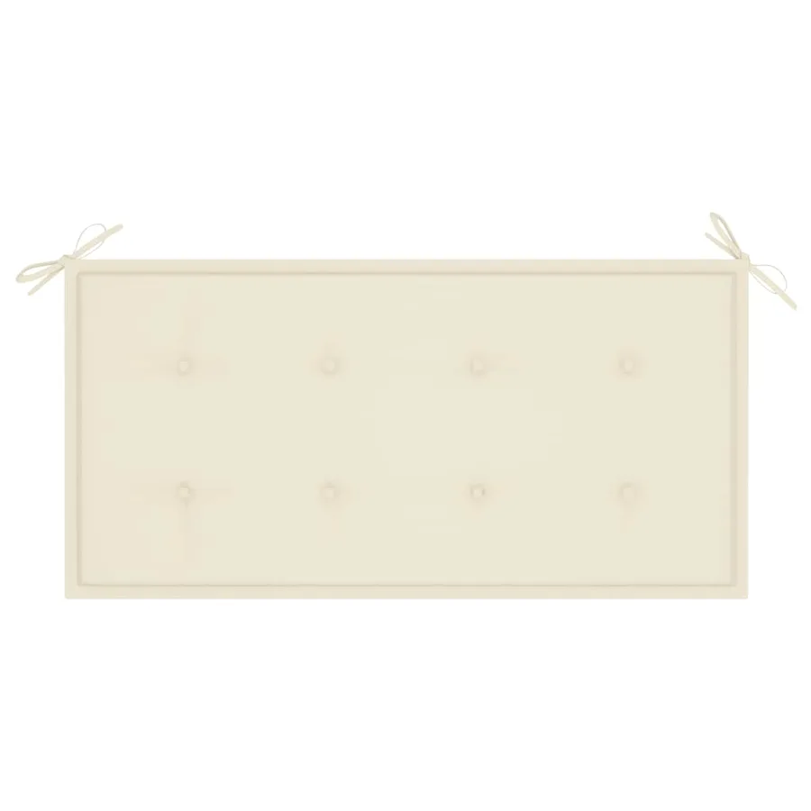 Banc de jardin avec coussin crème 112 cm Bois de teck massif - 6