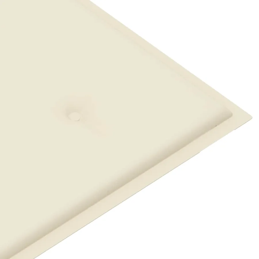 Banc de jardin avec coussin crème 112 cm Bois de teck massif - 7