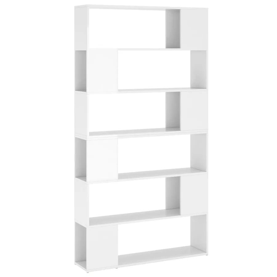 Bibliothèque/Séparateur de pièce Blanc brillant 100x24x188 cm - 2