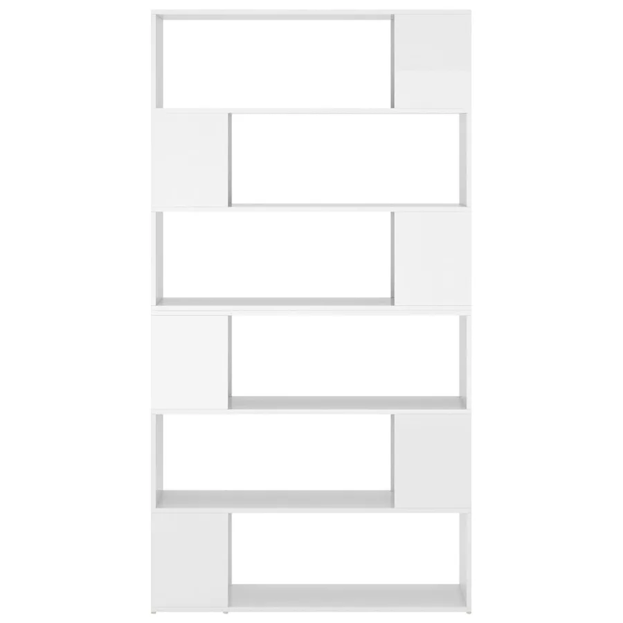 Bibliothèque/Séparateur de pièce Blanc brillant 100x24x188 cm - 5