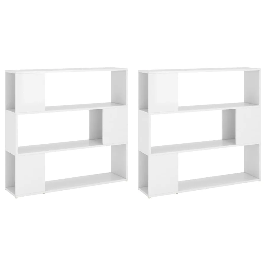Bibliothèque/Séparateur de pièce Blanc brillant 100x24x188 cm - 7