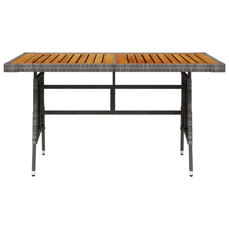 Table de jardin Gris 130x70x72 cm Résine tressée et acacia - 2