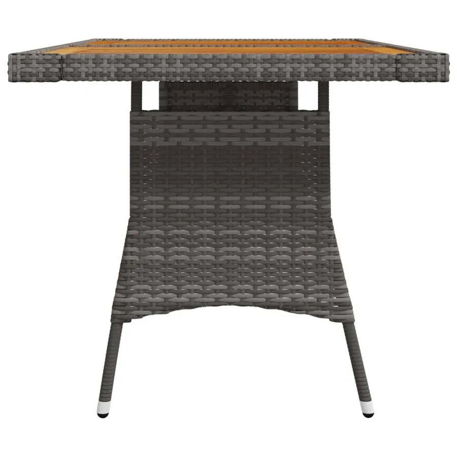 Table de jardin Gris 130x70x72 cm Résine tressée et acacia - 3
