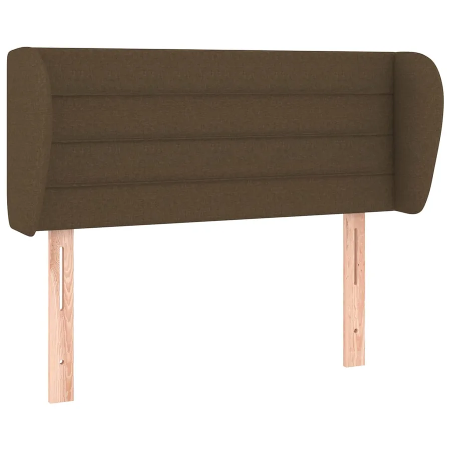 Tête de lit avec oreilles Marron foncé 103x23x78/88 cm Tissu - 2