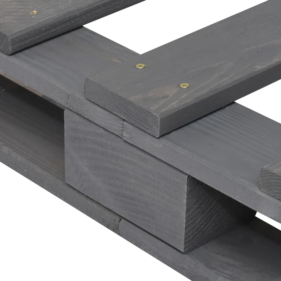 Cadre de lit de palette sans matelas gris 160x200cm bois massif - 5