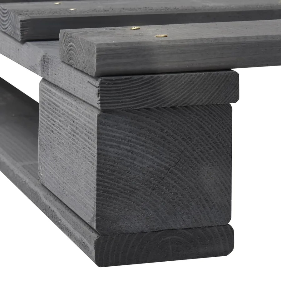 Cadre de lit de palette sans matelas gris 160x200cm bois massif - 6