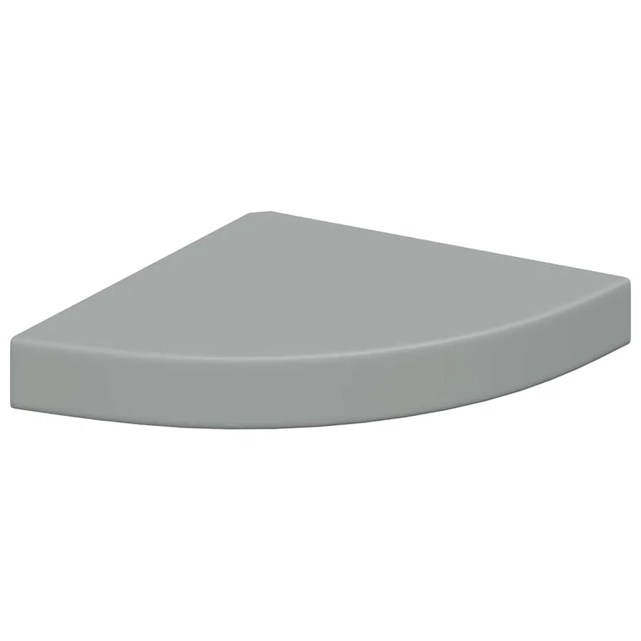 Étagères d'angle flottantes 2 pcs gris 25x25x3,8 cm MDF - 5