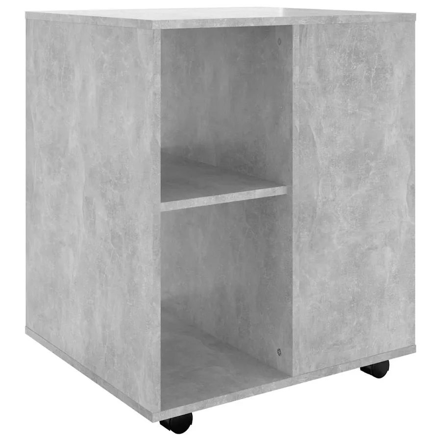 Armoire à roulettes Gris béton 60x53x72 cm Bois d'ingénierie - 2