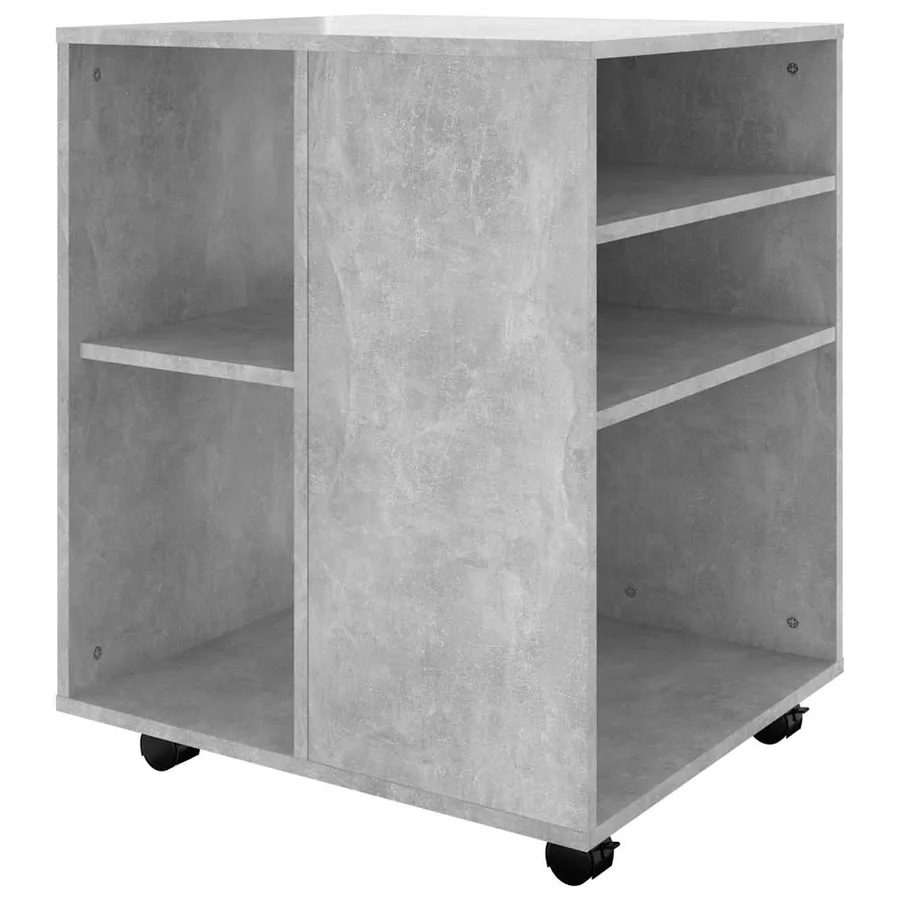 Armoire à roulettes Gris béton 60x53x72 cm Bois d'ingénierie - 5