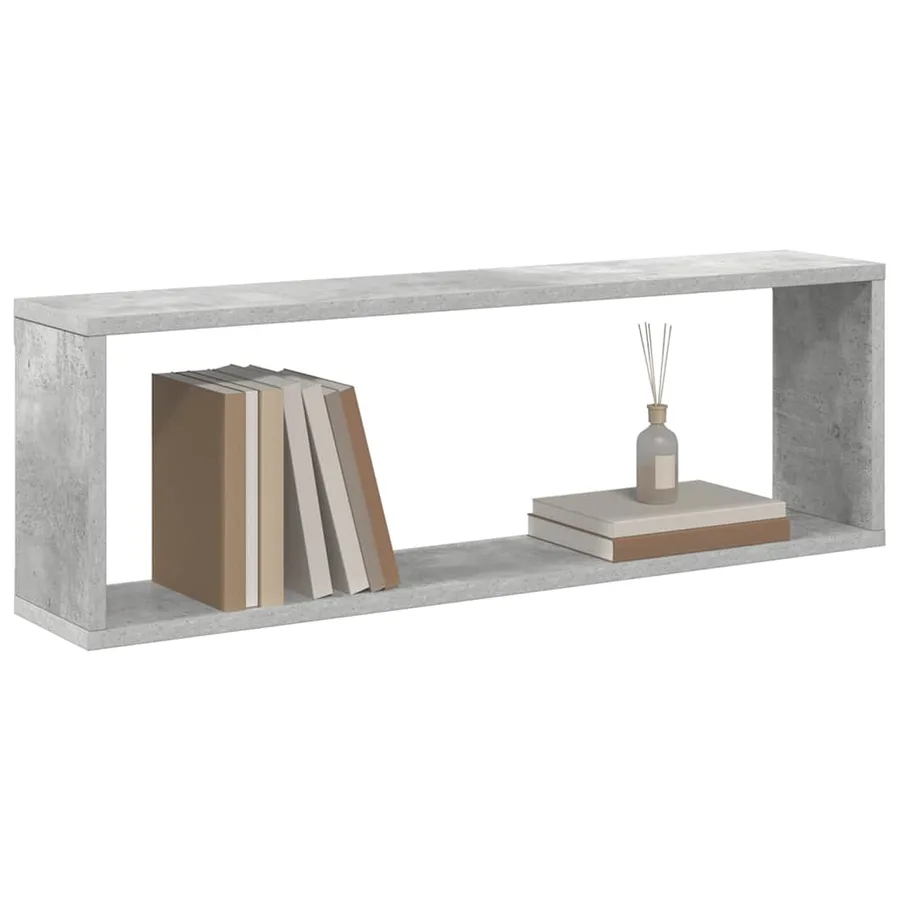 Étagères cube murales 2 pcs gris béton bois d'ingénierie - 4