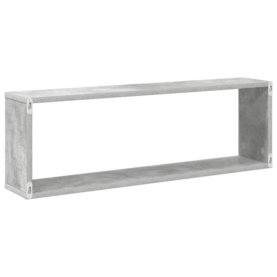 Étagères cube murales 2 pcs gris béton bois d'ingénierie - 8