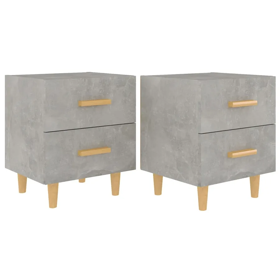 Tables de chevet 2 pcs Gris béton 40x35x47,5 cm - 2