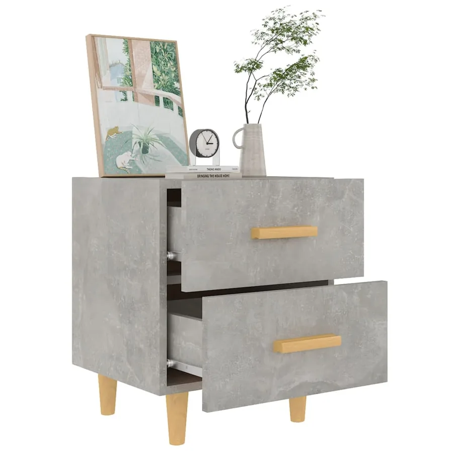 Tables de chevet 2 pcs Gris béton 40x35x47,5 cm - 6