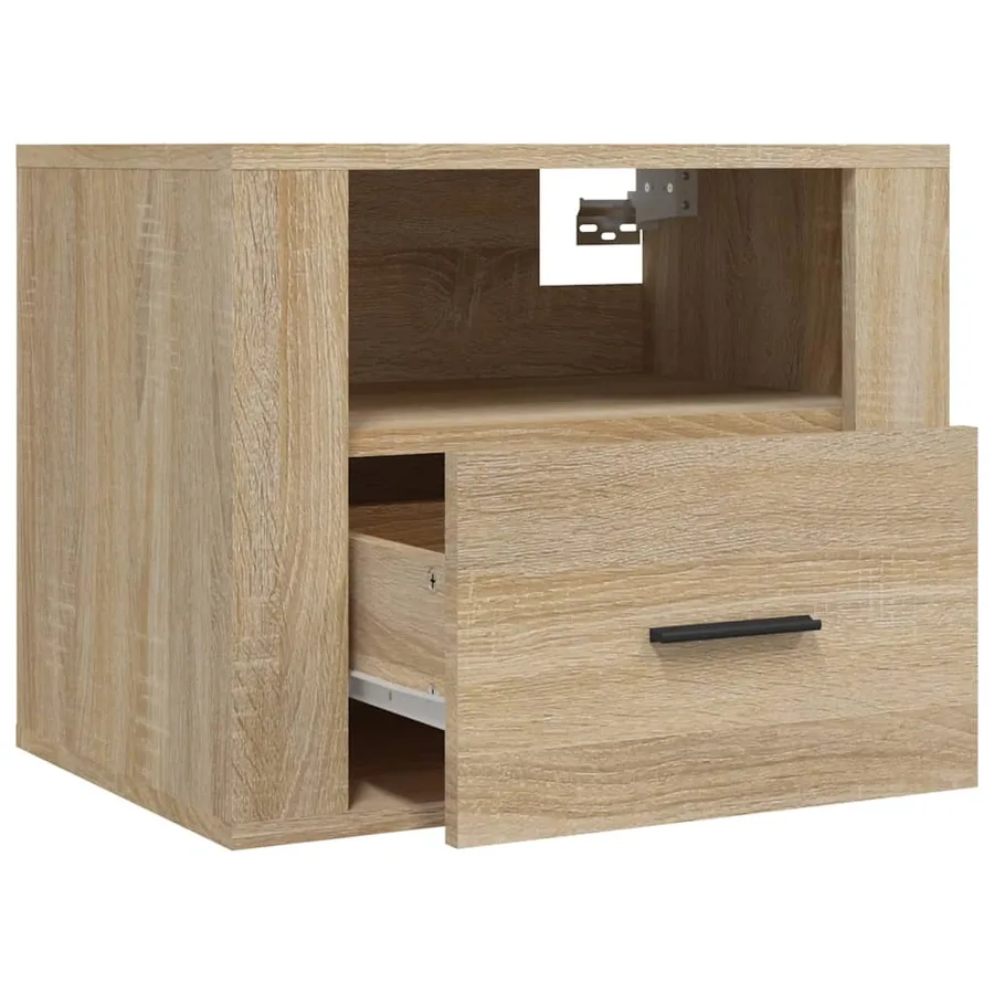 Table de chevet murale Chêne sonoma 50x36x40 cm - 6