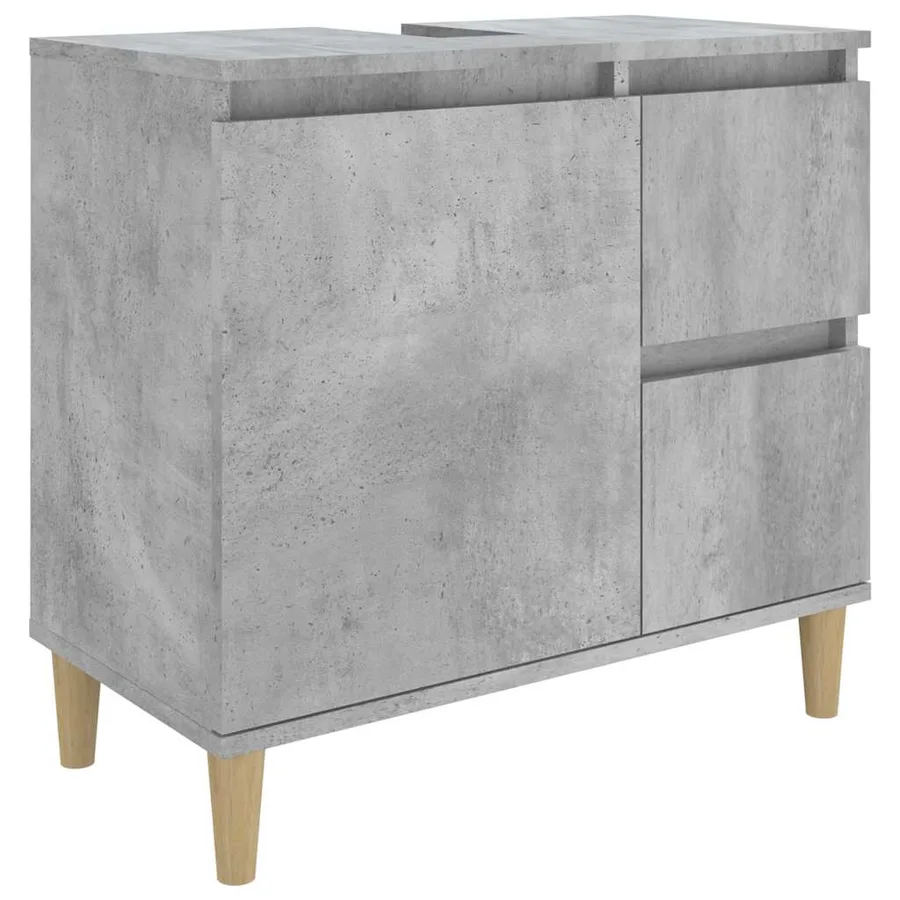 Armoire de salle de bain gris béton 65x33x60 cm - 2
