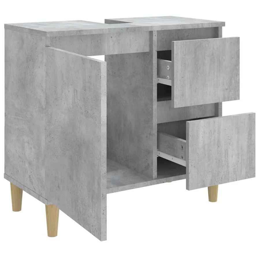 Armoire de salle de bain gris béton 65x33x60 cm - 6