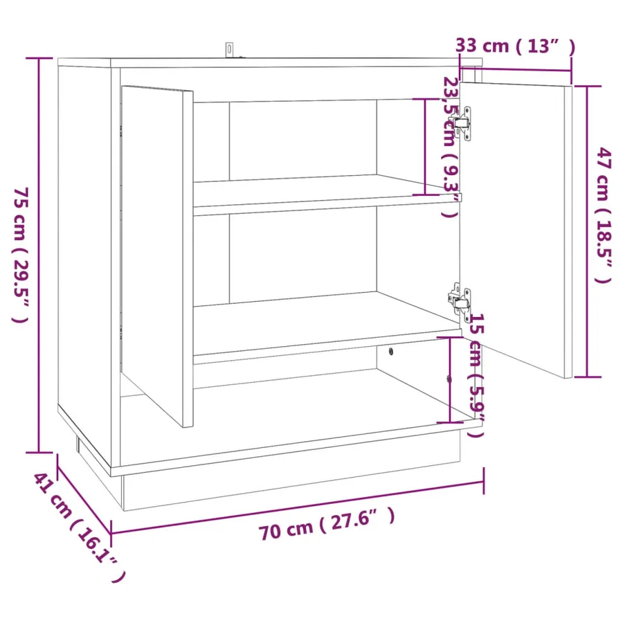 Buffet Chêne fumé 70x41x75 cm Bois d'ingénierie - 8