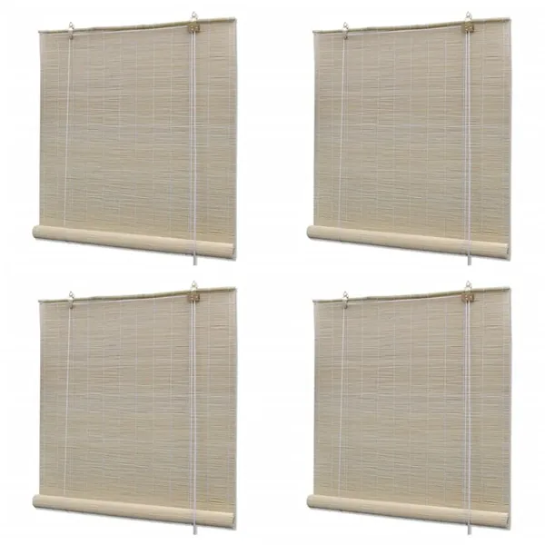 Stores à rouleau Bambou naturel 4 pcs 120x160 cm