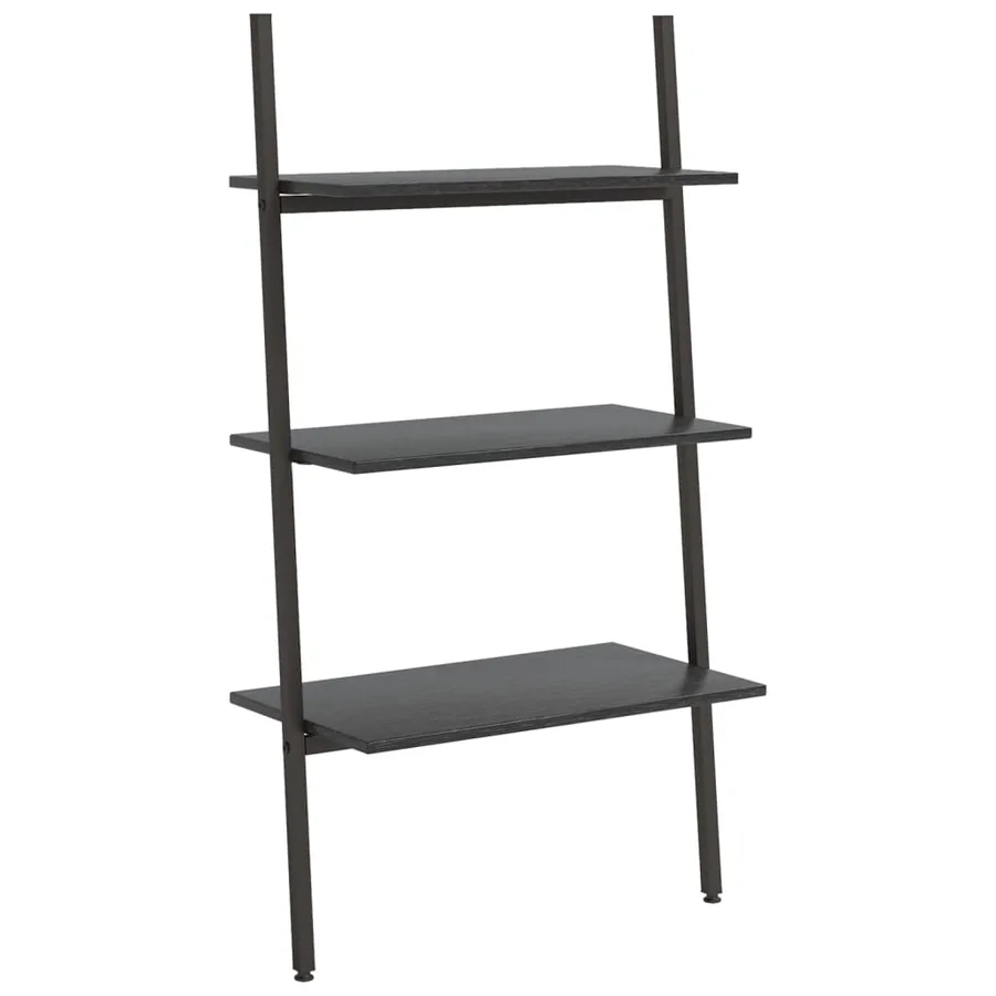 Étagère inclinée à 3 niveaux Noir 64x34x116 cm - 2