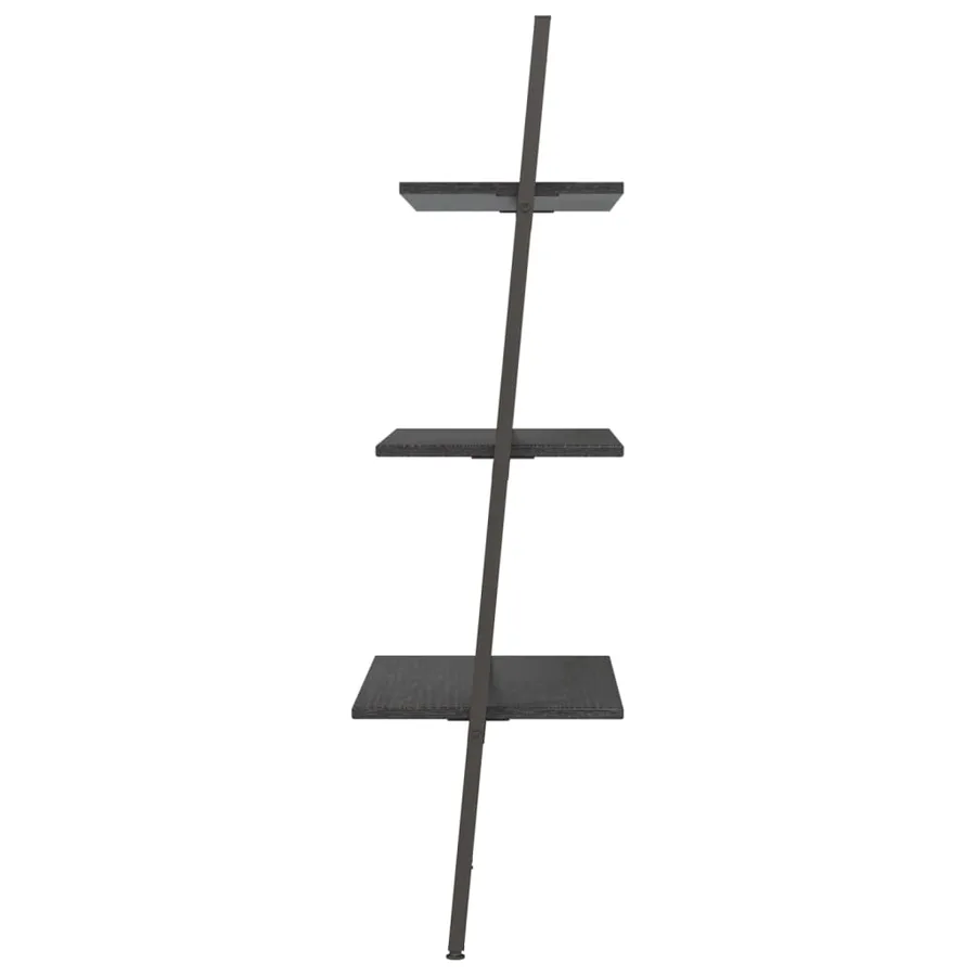 Étagère inclinée à 3 niveaux Noir 64x34x116 cm - 4