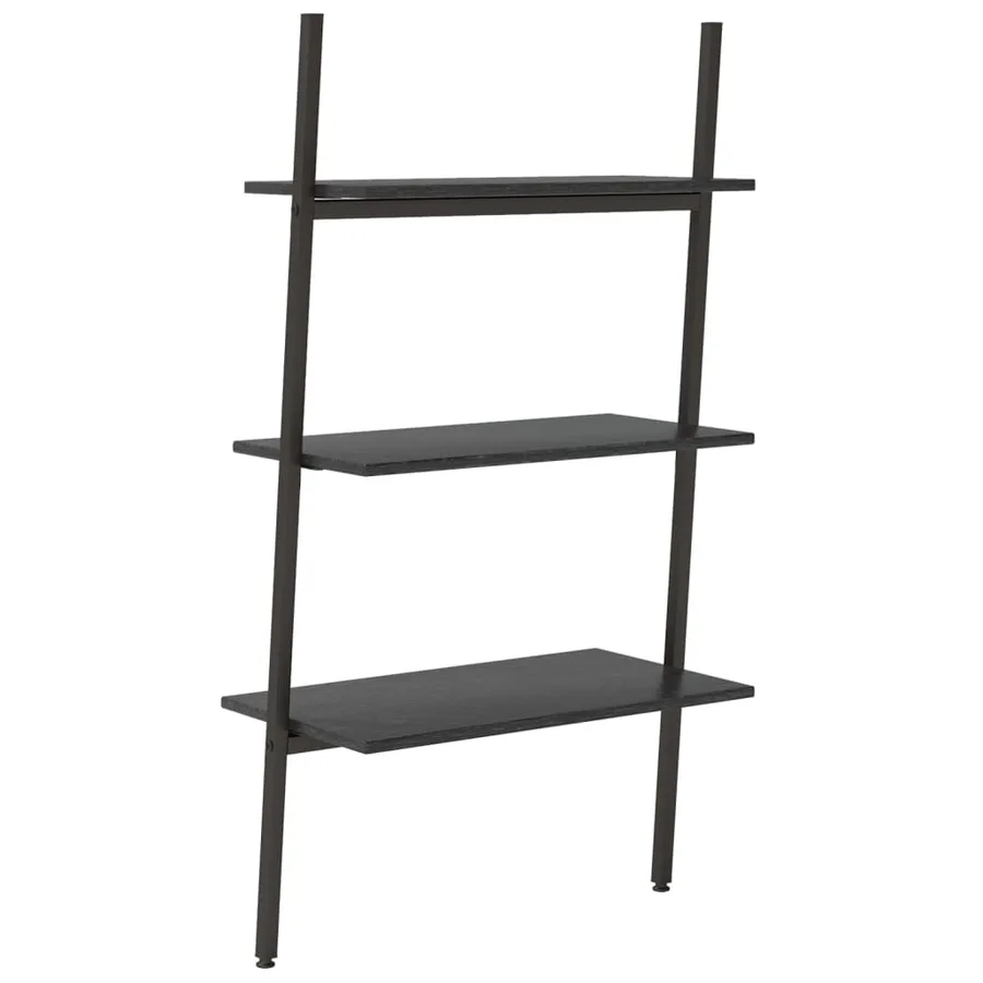Étagère inclinée à 3 niveaux Noir 64x34x116 cm - 5