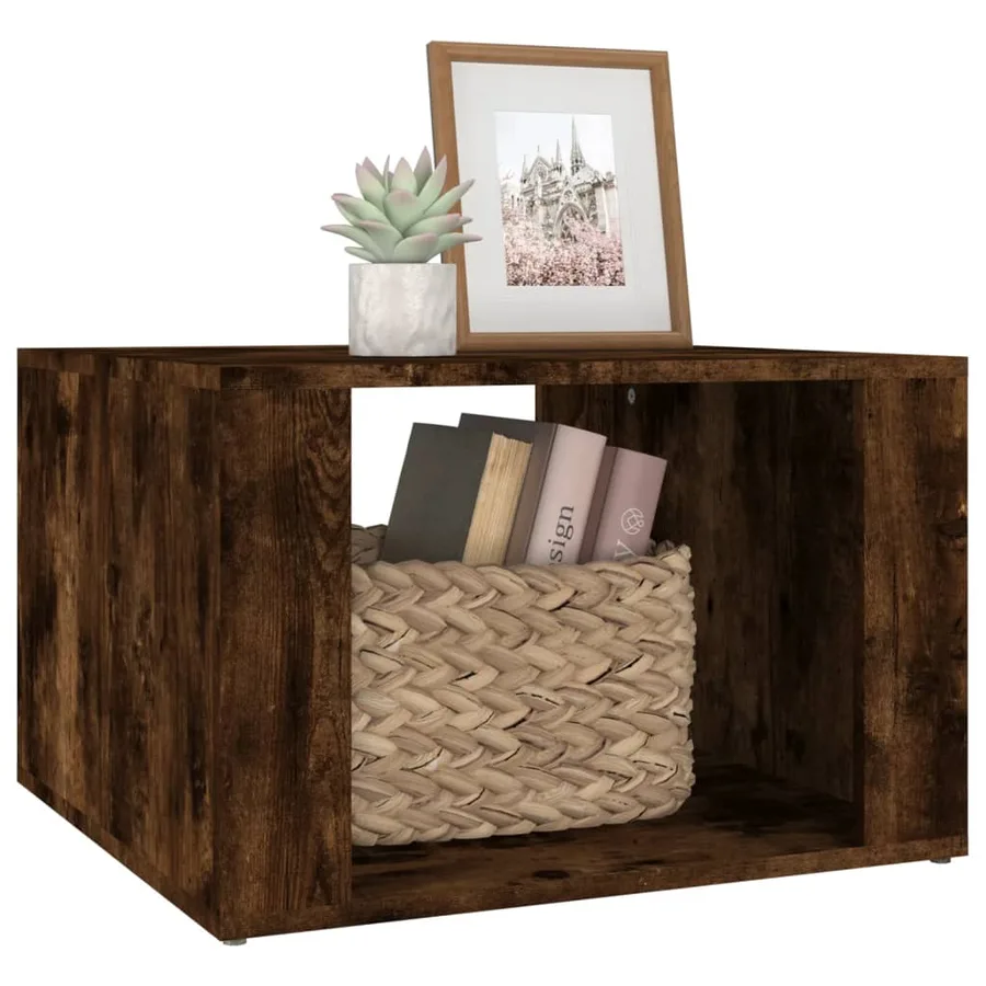 Table de chevet Chêne fumé 57x55x36 cm Bois d'ingénierie - 4