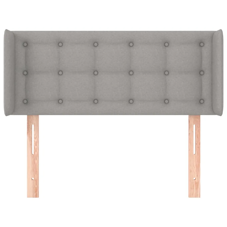 Tête de lit avec oreilles Gris clair 83x16x78/88 cm Tissu - 3