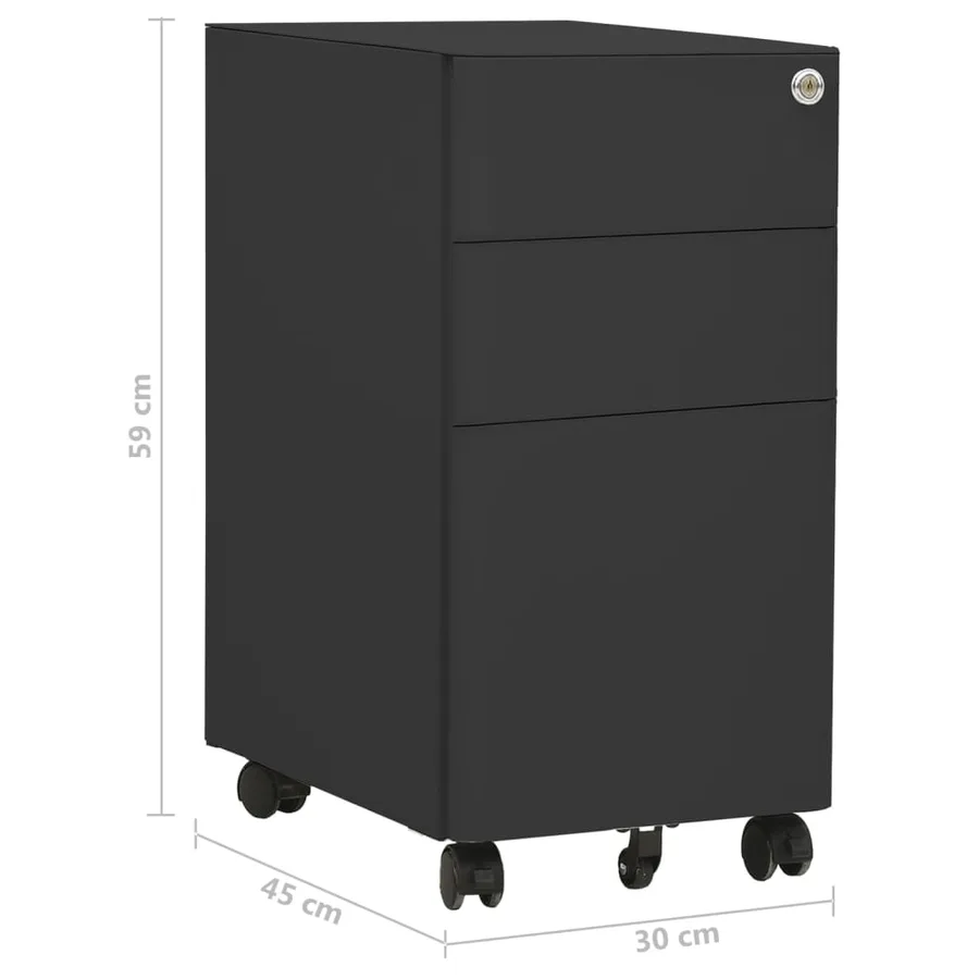 Classeur mobile Anthracite 30x45x59 cm Acier - 12