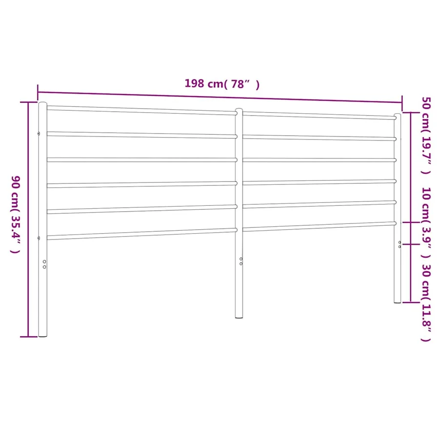 Tête de lit de remplacement métal noir 193 cm - 7