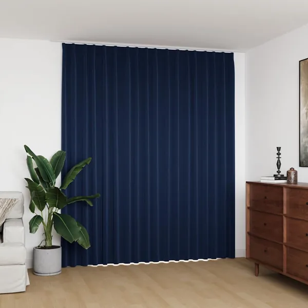 Rideau occultant avec crochets Bleu 290x245 cm