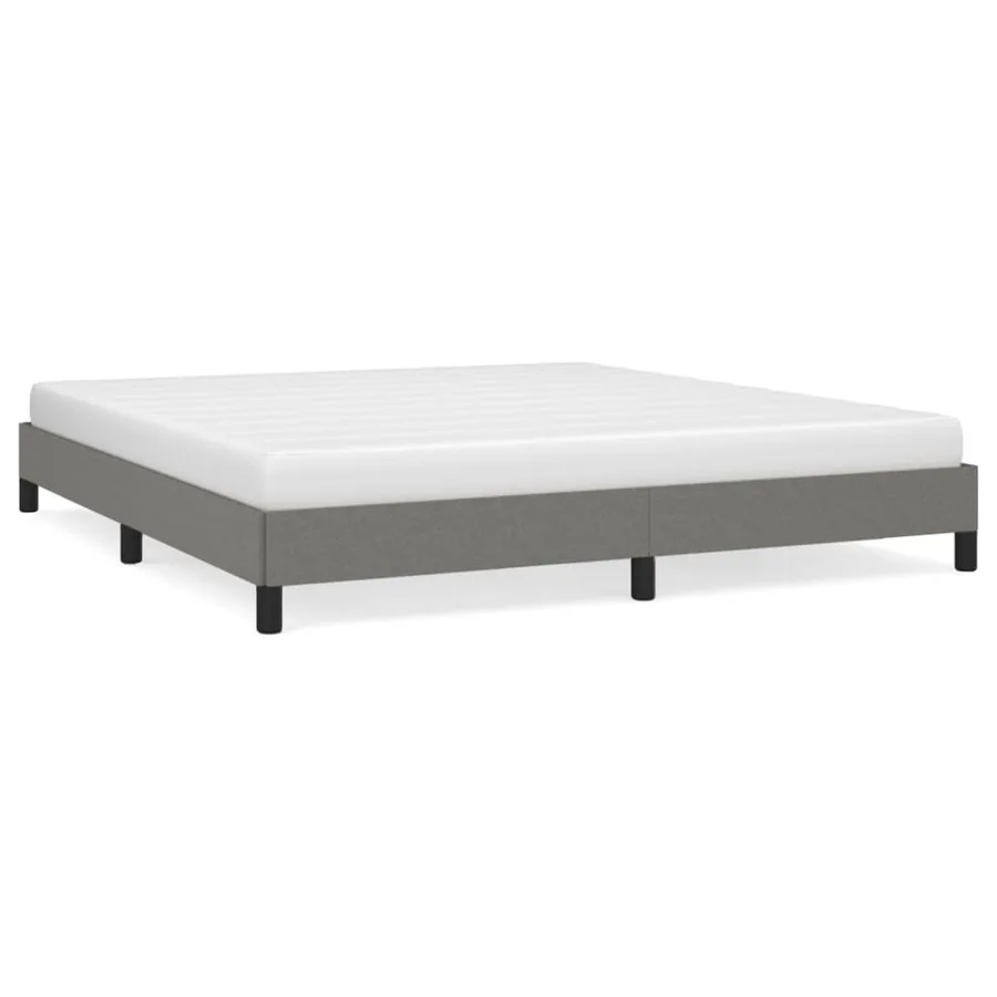Cadre de lit sans matelas gris foncé 180x200 cm tissu - 2