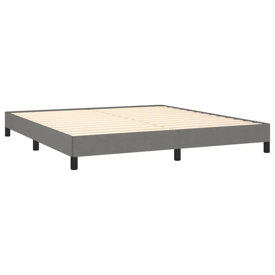 Cadre de lit sans matelas gris foncé 180x200 cm tissu - 4