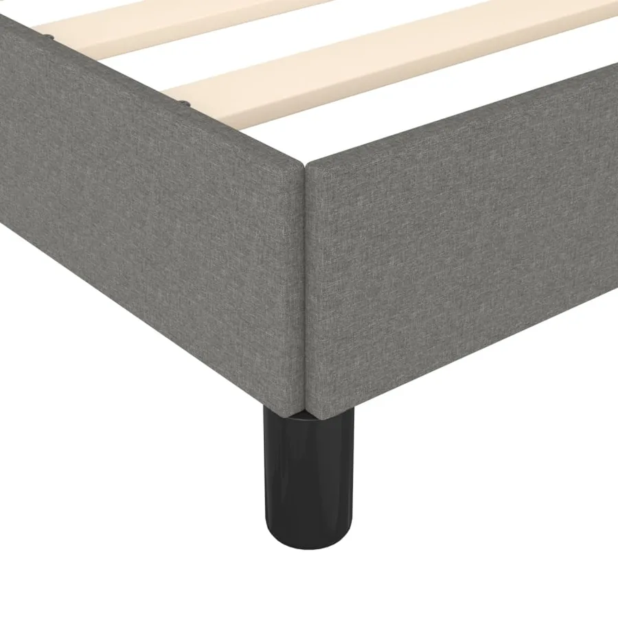 Cadre de lit sans matelas gris foncé 180x200 cm tissu - 7